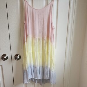 Backless Pastel Ombre Swim Coverup Sz LG